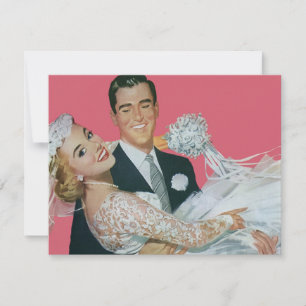 Hochzeit im Vintage-Stil, Glück den Frischvermählt Einladung