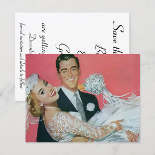 Hochzeit im Vintage-Stil, Glück den Frischvermählt Save The Date
