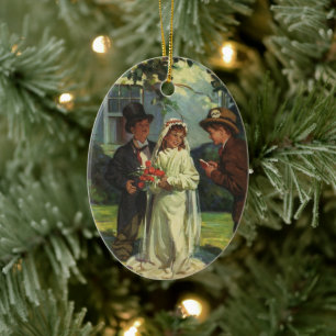 Hochzeit im Vintage-Stil, Kinder spielen Braut und Keramikornament