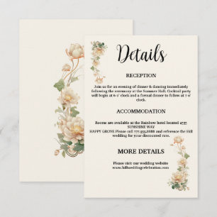 Hochzeit im Vintage-Stil Lotosblume Begleitkarte