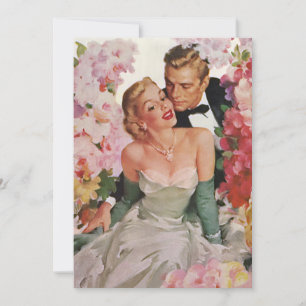 Hochzeit im Vintage-Stil, Retro-Braut und Bräutiga Einladung