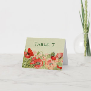 Hochzeit im Vintage-Stil, rote Mohnblumen auf eine Dankeskarte