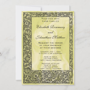 Hochzeit im Vintage-Stil, viktorianische Blumenran Einladung