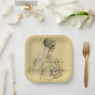 Hochzeit im Vintage-Stil, viktorianische Braut Bra Pappteller