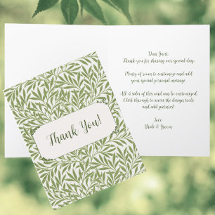 Hochzeit im Vintage-Stil, viktorianisches Weidenbl Dankeskarte