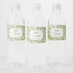 Hochzeit im Vintage-Stil, viktorianisches Weidenbl Wasserflaschenetikett