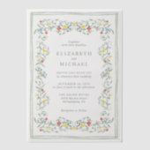 Hochzeit im Vintagen Garten Pergament Einladungen (Vorderseite)