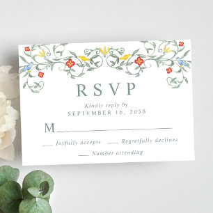 Hochzeit im Vintagen Garten RSVP Karte