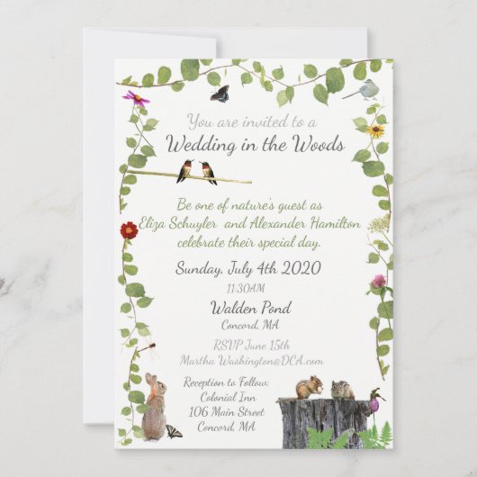 Hochzeit im Wald: Einladung (Vorderseite)