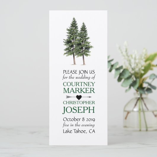 Hochzeit im Wald Einladung (Stehend Vorderseite)