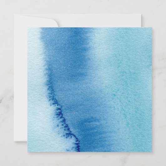 Hochzeit im Wasser und Sandfarben Einladung (Rückseite)