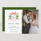 Hochzeit im Wasserbad mit Monogramm Feiertagskarte (Vorne/Hinten)