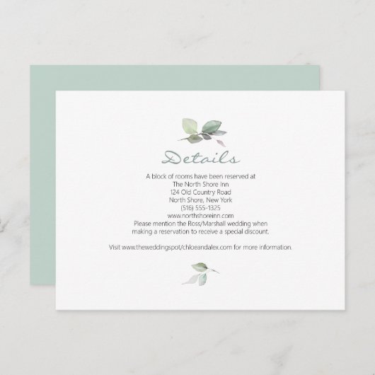 Hochzeit im Wasserfarbengarten Postkarte (Vorne/Hinten)