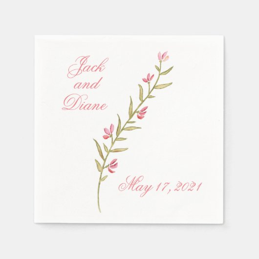 Hochzeit im Wasserfarbengarten Serviette (Vorderseite)