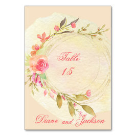 Hochzeit im Wasserfarbengarten Tischnummer