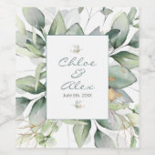 Hochzeit im Wasserfarbengarten Weinetikett (Einzelnes Label)