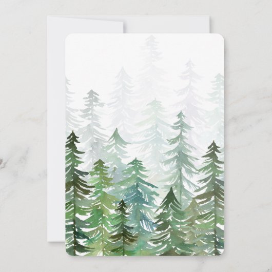 Hochzeit im Wasserfarbenwald Einladung (Rückseite)