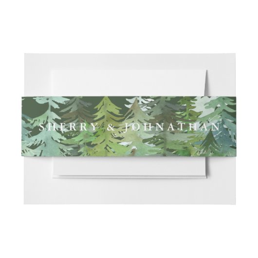 Hochzeit im Wasserfarbenwald Einladungsbanderole (Vorderseite Beispiel)