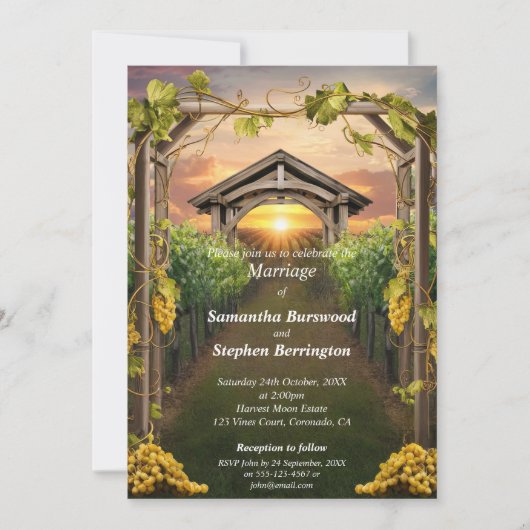 Hochzeit im Weingarten Einladung (Vorderseite)