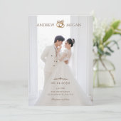 Hochzeit im Weißen Foto Einladung (Stehend Vorderseite)