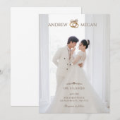 Hochzeit im Weißen Foto Einladung (Vorne/Hinten)