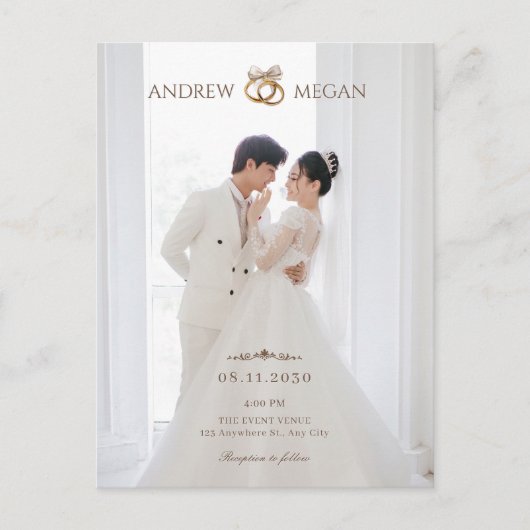 Hochzeit im Weißen Foto Einladung Postkarte (Vorderseite)