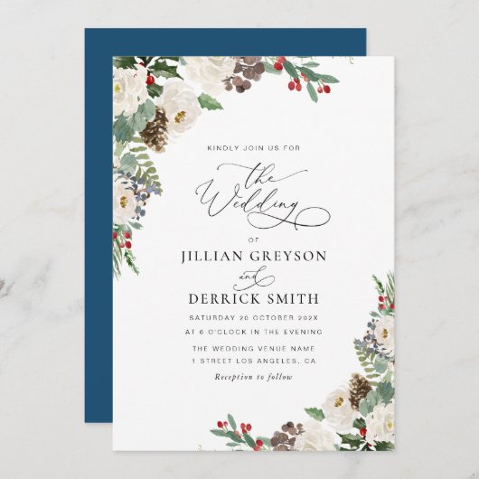 Hochzeit im Winter Einladung (Vorne/Hinten)