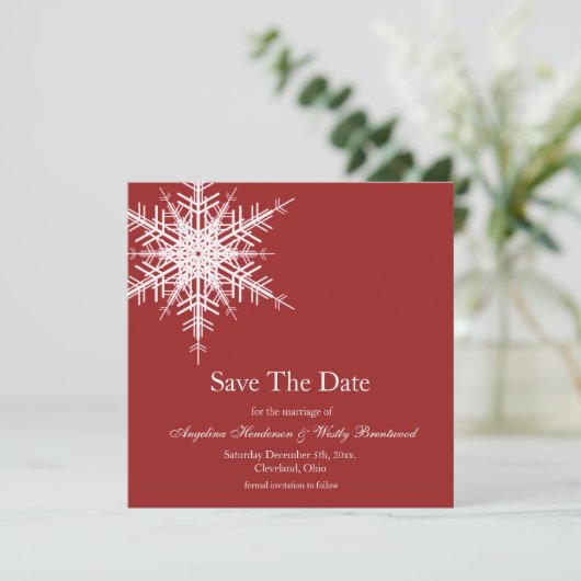 Hochzeit im Winter Save the Date (Stehend Vorderseite)