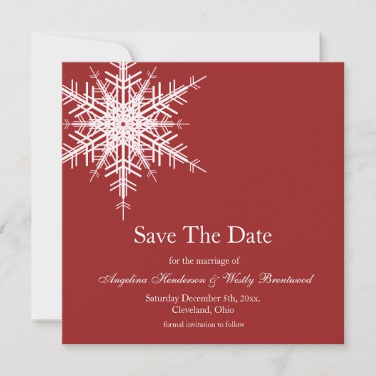 Hochzeit im Winter Save the Date (Vorderseite)