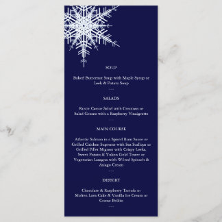 Hochzeit im Wintermenü (blau) Menükarte