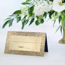 Hochzeit Imitate Gold Navy Blue Vintag Floral Clas