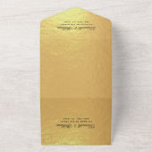 Hochzeit Imitate Golden Foil Elegantes Schwarzes S All In One Einladung (Außenbereich)