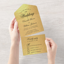 Hochzeit Imitate Golden Foil Elegantes Schwarzes S