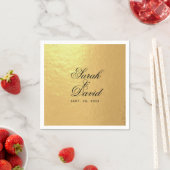 Hochzeit Imitate Golden Foil Elegantes Schwarzes S Serviette (Beispiel)