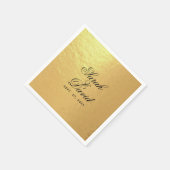 Hochzeit Imitate Golden Foil Elegantes Schwarzes S Serviette (Ecke)