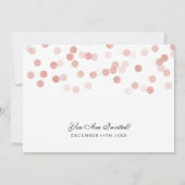 Hochzeit Imitate Rose Gold Foil Glitzer Lichter Einladung (Rückseite)