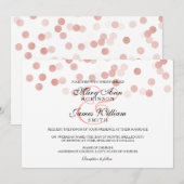 Hochzeit Imitate Rose Gold Foil Glitzer Lichter Einladung (Vorne/Hinten)