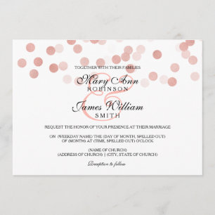 Hochzeit Imitate Rose Gold Foil Glitzer Lichter Einladung