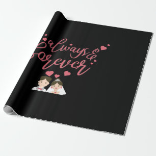 Hochzeit immer und für immer geschenkpapier