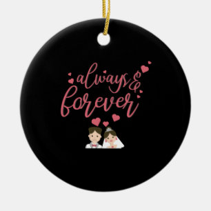 Hochzeit immer und für immer keramik ornament