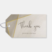 Hochzeit in antikem Grau Geschenkanhänger (Rückseite Horizontal)