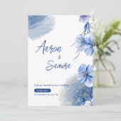 Hochzeit in Aquarellen Einladung (Stehend Vorderseite)