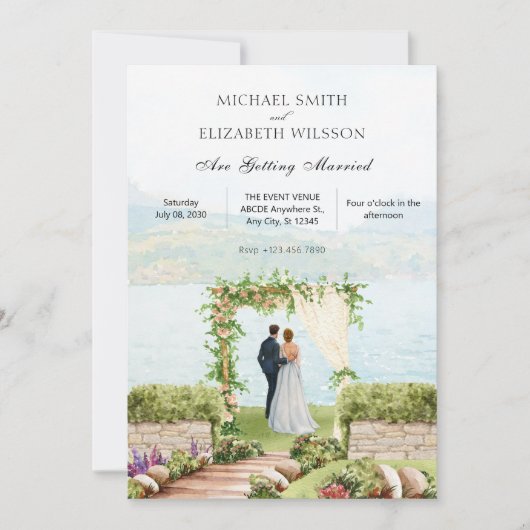 Hochzeit in ästhetischer Natur Einladung (Vorderseite)