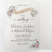 Hochzeit in Australien Tri-Fold Einladung (Innen Erste Seite)