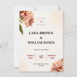 Hochzeit in Beige und Braun Einladung