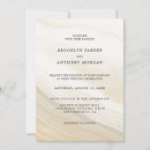 Hochzeit in Beige und Graumarmor Einladung (Vorderseite)