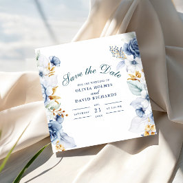 Hochzeit in Blau und Gold Save The Date