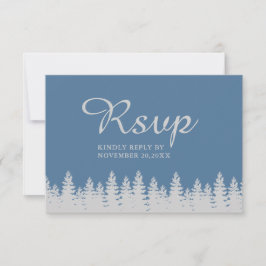 Hochzeit in Blau und Silber mit Mahlzeiten RSVP Karte