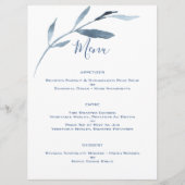 Hochzeit in Blau und Weiß Menükarte (Vorderseite)