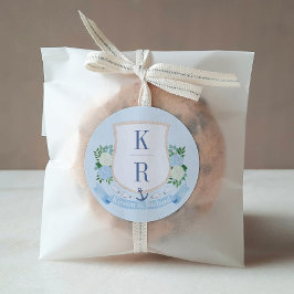 Hochzeit in Blau und Weiß Runder Aufkleber